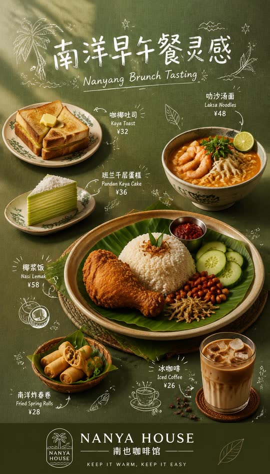 餐饮手绘标记海报