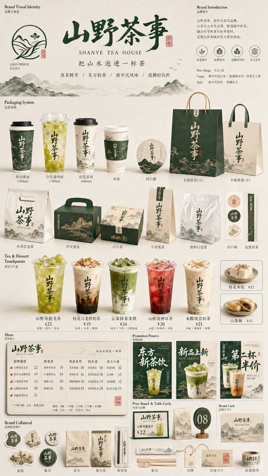 餐饮品牌全套 VI 提案板