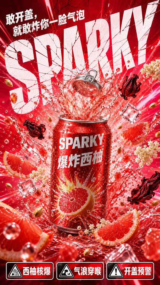 爆炸果饮系列海报