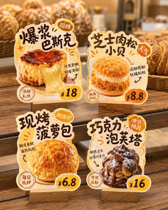 门店异形桌牌（白底可抠图）